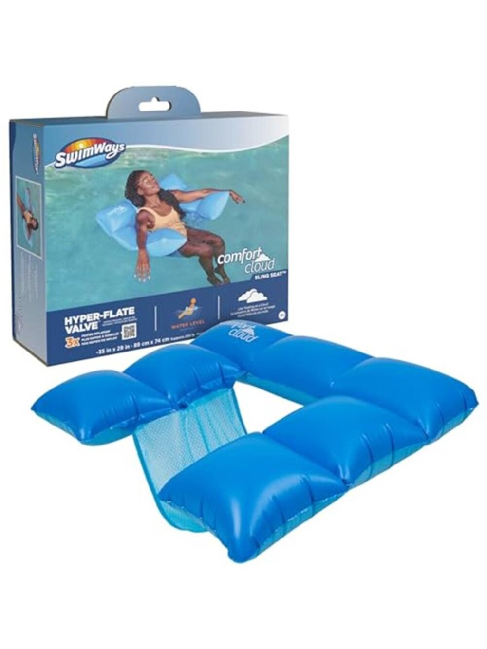 Inflatable Pool Float Chair Mesh Sling Seat Adult Lake Beach Water Lounge Float